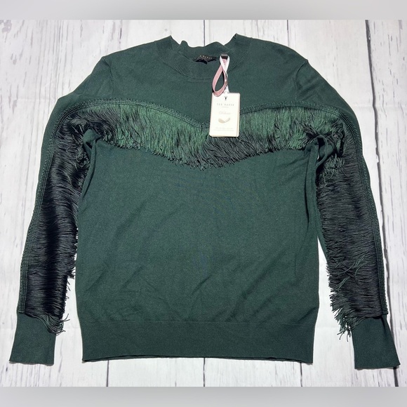 NWT Ted Baker Fringe Sweater - Picture 2 of 4
